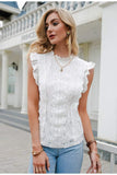 Avery White Lace Top-Dressereal-lace,ruffles,white