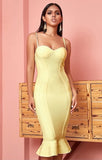 Mariana Midi Cocktail Party Dress Yellow