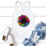 Rainbow Sunflower Tank Top-TT Women-black,casual,gray,tank top,tee,white