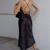 Izabelle Midi Party Dress-Dressereal-backless,black,cocktail,midi,party,purple,spaghetti-straps,summer