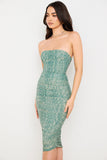 Anita Strapless Midi Cocktail Dress - green, party