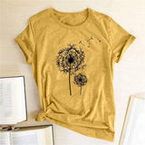 Dandelions Tee-TT Women-black,blue,casual,green,navy,pink,purple,red,tee,white,yellow