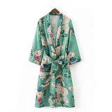 Eden Boho Kimono-Ainoway-boho,casual,floral,green,kimono,print,summer