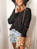 Sweet Heart Black Jumper-Fitshinling-autumn,black,casual,jumper,long-sleeved,winter