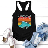 Happiness Comes In Waves Tank Top-TT Women-black,blue,casual,green,tank top,tee,white