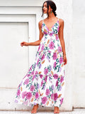 Dahlia Pink Floral Print Maxi Summer Dress