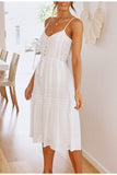 Missy White Midi Dress-Conmoto-midi,spaghetti-straps,summer,tie-waist,white