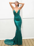 Gatsby Green Sequin Formal Dress