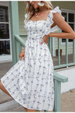 Annette White Floral Summer Midi Dress