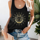 Gold Moon And Sun Tank Top