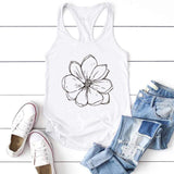 Elegant Flower Tank Top-TT Women-black,casual,gray,tank top,tee,white