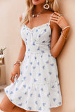 Kayliee White Cotton Floral Summer Dress