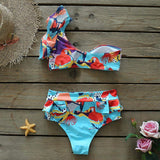 Glam Pop Costa Rica Bikini-Sporlike-bikini,blue,print,ruffles,summer