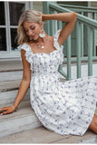 Annette White Floral Summer Midi Dress