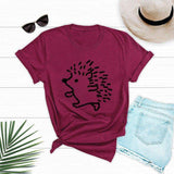 Cool Hedgehog Tee-JFUNCY-blue,casual,cotton,gray,green,pink,red,tee,white,yellow