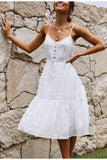 Missy White Midi Dress-Conmoto-midi,spaghetti-straps,summer,tie-waist,white