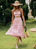 Katie Pink Plaid Two-Piece Midi Dress