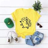 Cool Hedgehog Tee-JFUNCY-blue,casual,cotton,gray,green,pink,red,tee,white,yellow