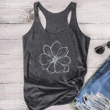 Elegant Flower Tank Top-TT Women-black,casual,gray,tank top,tee,white