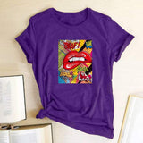 Pop Art Lips Tee-TT Women-black,casual,green,navy,purple,tee,white