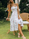 Stephanie White Floral Summer Midi Dress