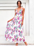 Dahlia Pink Floral Print Maxi Summer Dress