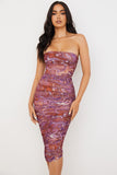 Anita Strapless Midi Cocktail Dress - purple, party