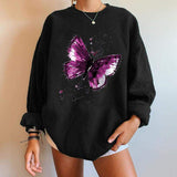 Purple Butterfly Sweatshirt-TT Women-autumn,black,casual,jumper,long-sleeved,winter