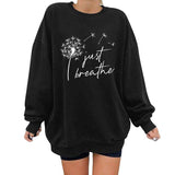 Just Breathe Dandelion Sweatshirt-TT Women-autumn,black,casual,jumper,long-sleeved,winter