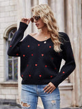 Sweet Heart Black Jumper-Fitshinling-autumn,black,casual,jumper,long-sleeved,winter