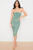 Anita Strapless Midi Cocktail Dress - green, party