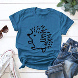 Cool Hedgehog Tee-JFUNCY-blue,casual,cotton,gray,green,pink,red,tee,white,yellow