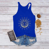 Gold Moon And Sun Tank Top-TT Women-black,blue,burgundy,casual,green,tank top,white