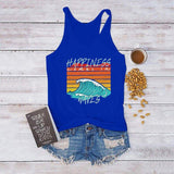 Happiness Comes In Waves Tank Top-TT Women-black,blue,casual,green,tank top,tee,white