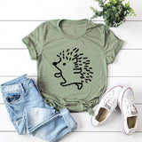 Cool Hedgehog Tee-JFUNCY-blue,casual,cotton,gray,green,pink,red,tee,white,yellow