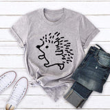 Cool Hedgehog Tee-JFUNCY-blue,casual,cotton,gray,green,pink,red,tee,white,yellow