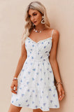 Kayliee White Cotton Floral Summer Dress