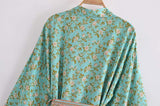 Gillie Mint Boho Kimono-Ainoway-casual,floral,green,print,summer