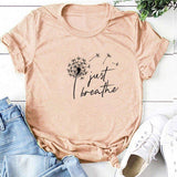 Just Breathe Tee-TT Women-black,blue,casual,gray,green,navy,pink,purple,red,tee,yellow