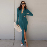 Carlia Green Boho Dress-BellFlower-boho,casual,empire-waist,green,midi,print,summer,v-neck