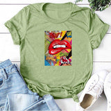 Pop Art Lips Tee-TT Women-black,casual,green,navy,purple,tee,white