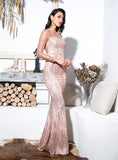 Daphne Sequin Maxi Formal Dress, pink