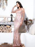 Daphne Sequin Maxi Formal Dress, pink