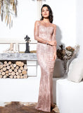 Daphne Sequin Maxi Formal Dress, pink