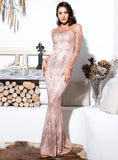 Daphne Sequin Maxi Formal Dress, pink