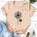 Dandelions Tee-TT Women-black,blue,casual,green,navy,pink,purple,red,tee,white,yellow