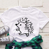 Cool Hedgehog Tee-JFUNCY-blue,casual,cotton,gray,green,pink,red,tee,white,yellow