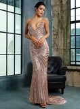 Gatsby Gold Sequin Formal Dress