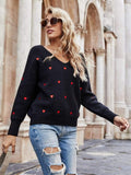 Sweet Heart Black Jumper-Fitshinling-autumn,black,casual,jumper,long-sleeved,winter