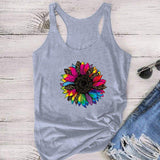 Rainbow Sunflower Tank Top-TT Women-black,casual,gray,tank top,tee,white